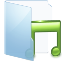 Blue Folder Music Icon 128x128 png